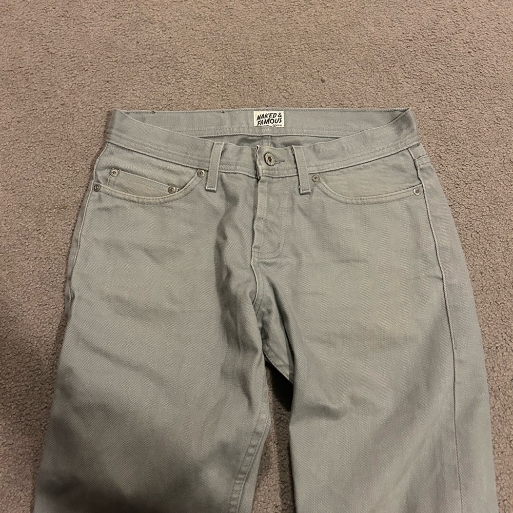 Naked & Famous Denim Gray Chinos
